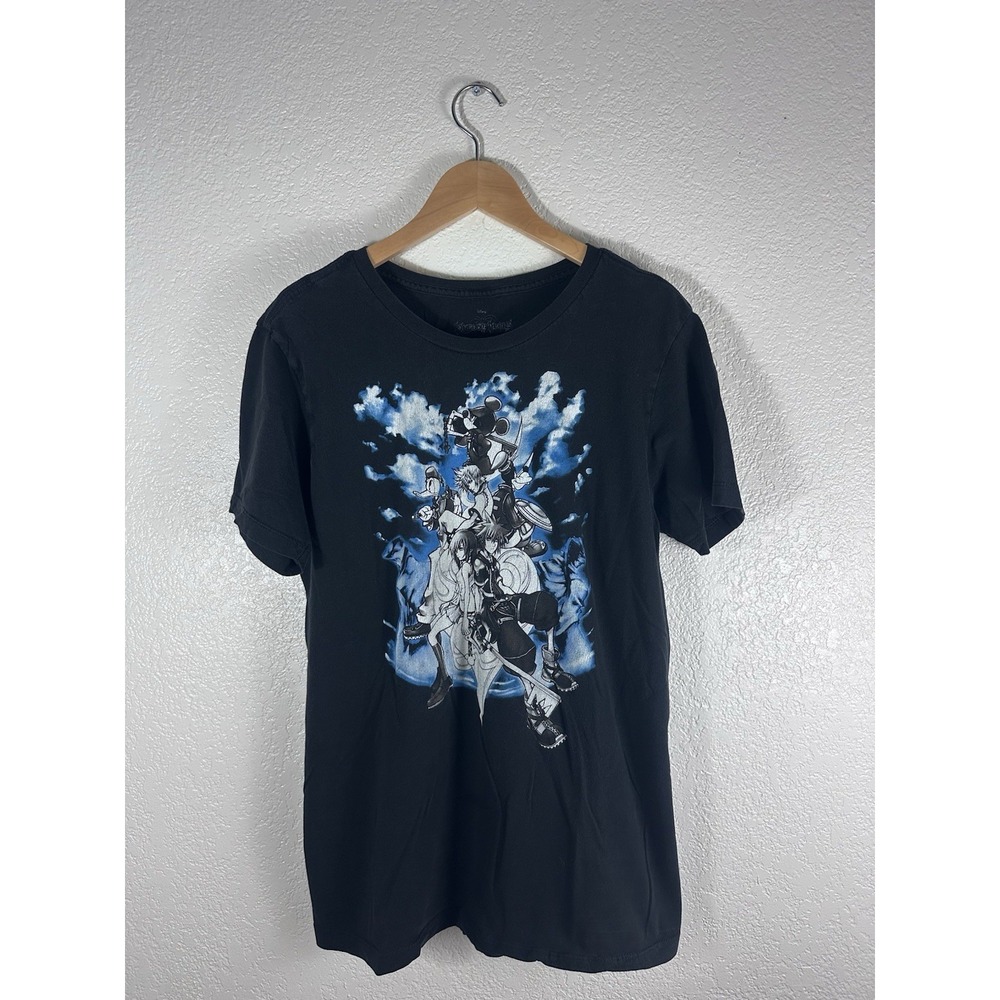 Disney Kingdom Hearts Graphic T-Shirt Men's Medium Black Anime Gaming Tee